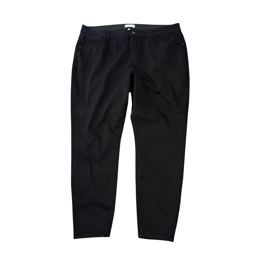 Ava & Viv Skinny Pants Women 20W Black Excellent High Rise Stretch Tapered Leg